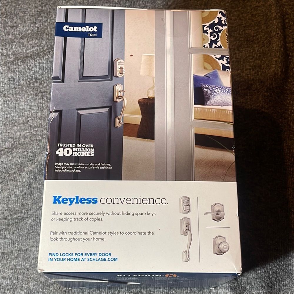 Camelot Keyless Door Lock in Silver NEW